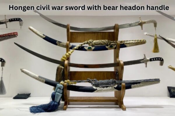 hongen civil war sword with bear headon handle