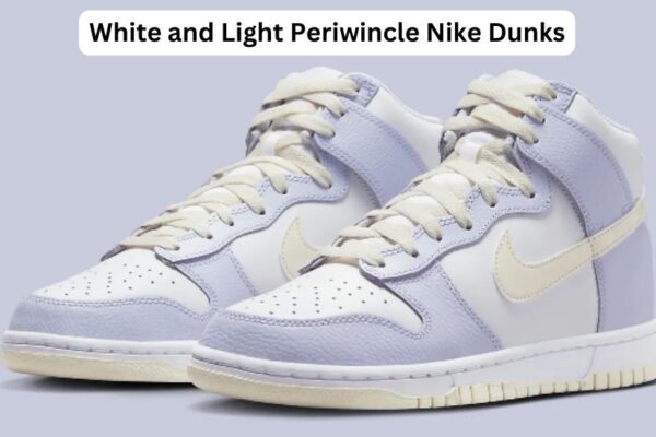 White and Light Periwincle Nike Dunks