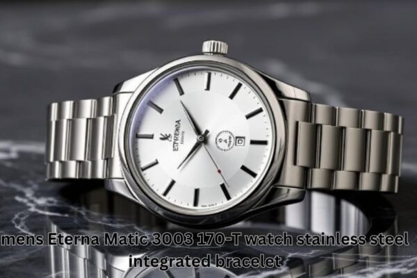 mens Eterna Matic 3003 170-T watch stainless steel integrated bracelet