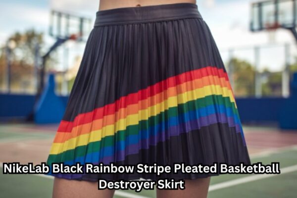 NikeLab Black Rainbow Stripe Pleated Basketball Destroyer Skirt